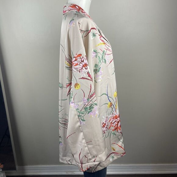 y2k style oversized H&M bohemian floral print kimono blazer size large - Picture 5 of 10